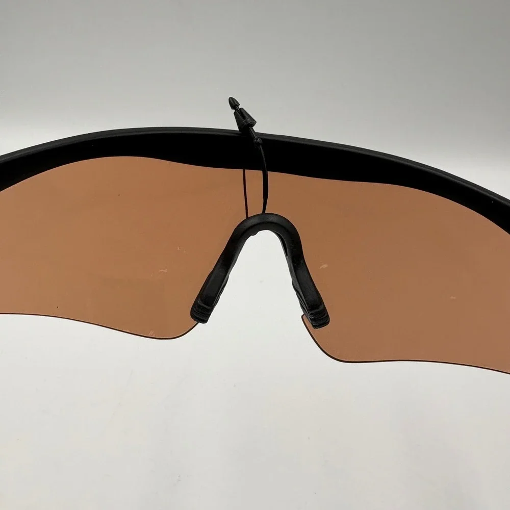 Gattaca Shield Sunglasses Matte Black‎ Wrap Around Amber Lens Sporty Y2K Cyber